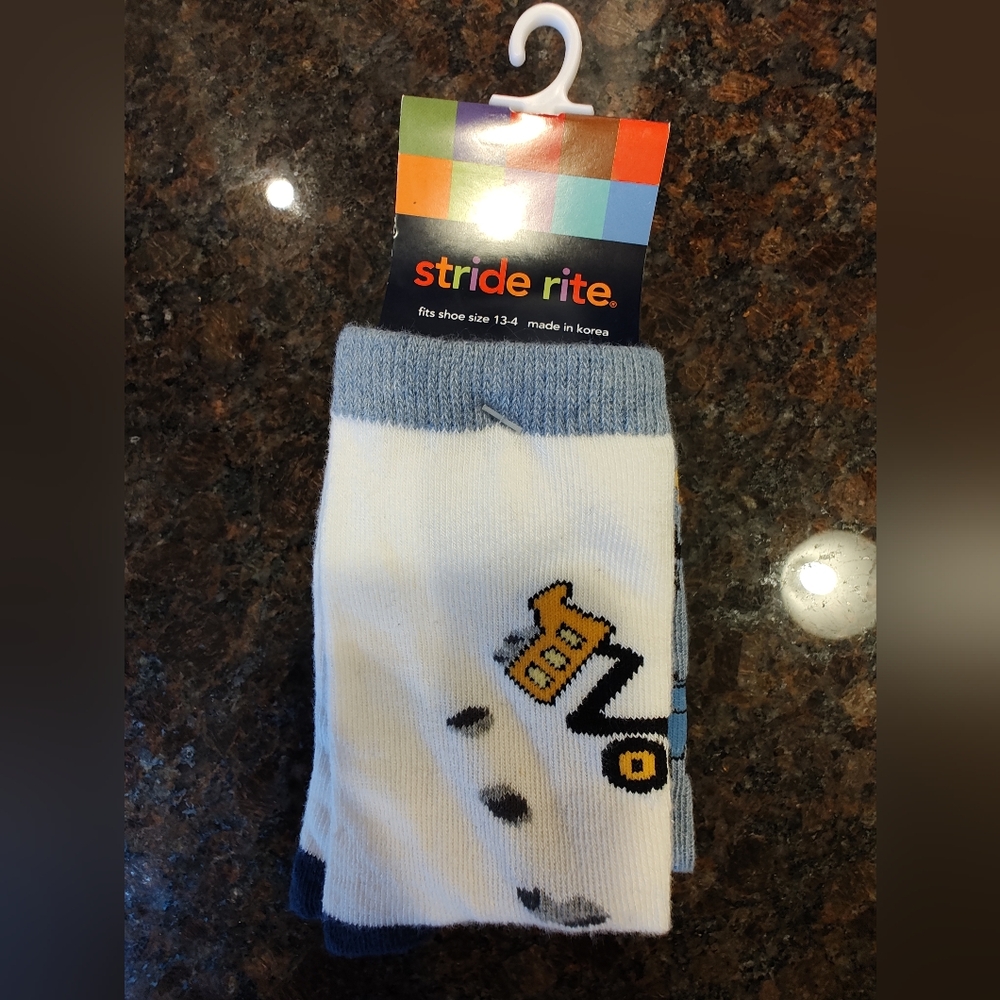 NWT Socks-Stride Rite Kids Construction Socks, Dump Trucks, Diggers, Bulldozers